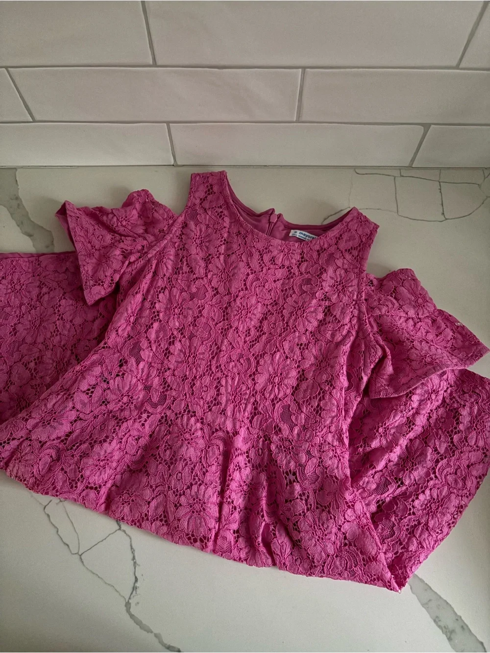 MAYORAL Pink Lace Dress